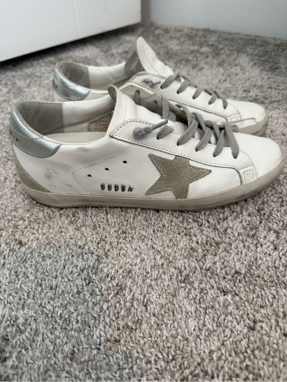 Golden Goose White Leather Super Star Sneakers
